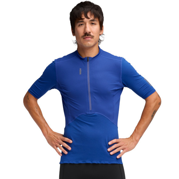 Koszulka Hoka Skybreeze Short Sleeve Zip niebieska męska 