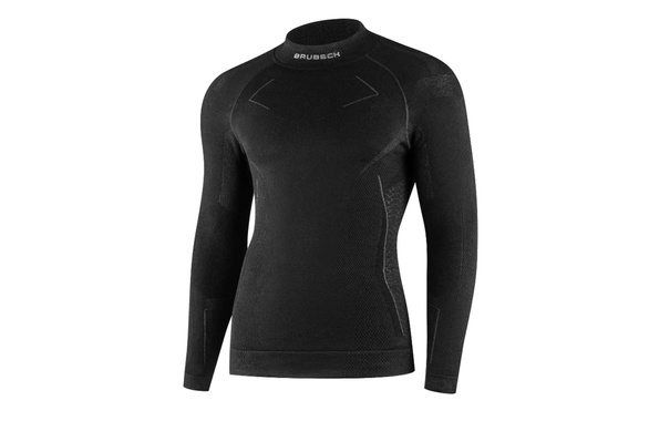 Koszulka termoaktywna Brubeck Extreme Wool LS1666M z wełny merino czarna męska 