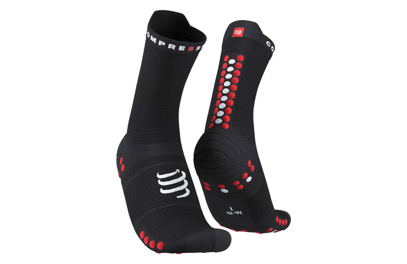 Skarpety Compressport Pro Racing Socks V4.0 Run Hi (Black / Red) czarno-czerwone