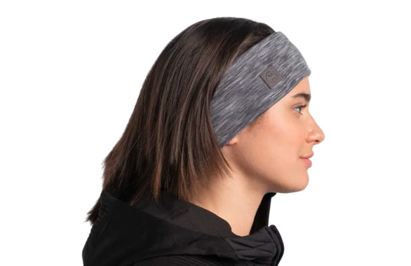 Opaska Buff Merino Wool Headband Multistripes Fog Grey