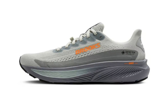 Buty Brooks Ghost 17 z membraną G-Tx (wodoodporne) jasnoszare męskie AW25