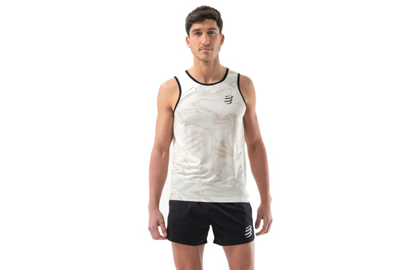 Koszulka Compressport Performance Singlet biała męska