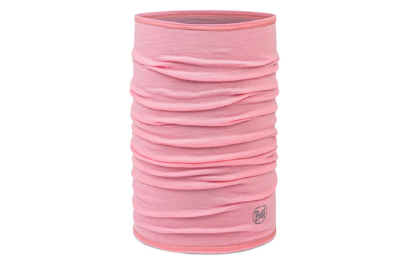 Chusta/maska Buff Merino Wool Solid Rose Pink lightweight 125 różowa