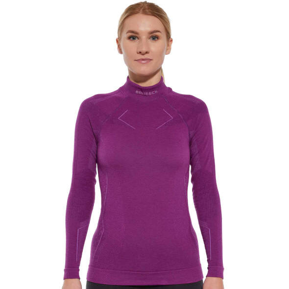 Koszulka termoaktywna Brubeck Extreme Wool LS1665W z wełny merino damska fuksjowa AW24