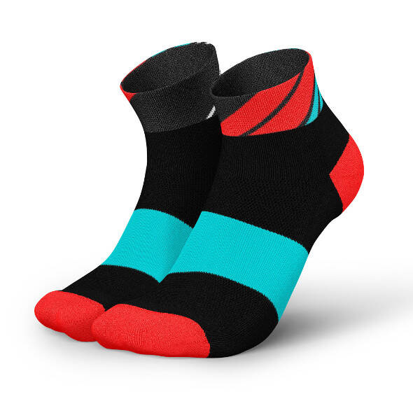 Skarpety Incylence Running Ladders Short Black Inferno (Low Cut) czarno-czerwono-niebieskie