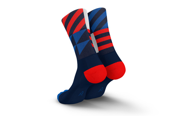 Skarpety Incylence Ultralight Elements Navy Blue Inferno (High Cut) granatowo-czerwone