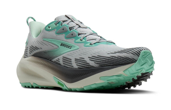 Buty Brooks Ghost Trail damskie szaro-zielone SS26