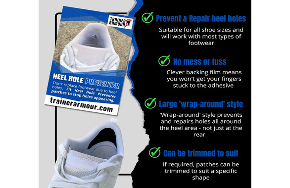 Zestaw do naprawy pięty Trainer Armour Heel Hole Preventer biały