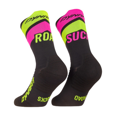 Skarpety Dynafit Ultra Crew Socks czarno-różowo-zielone
