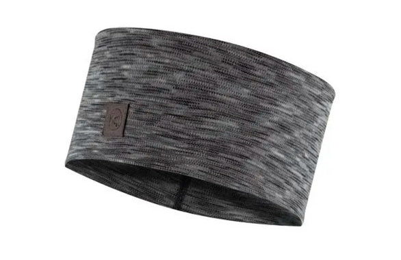 Opaska Buff Merino Wool Headband Multistripes Fog Grey