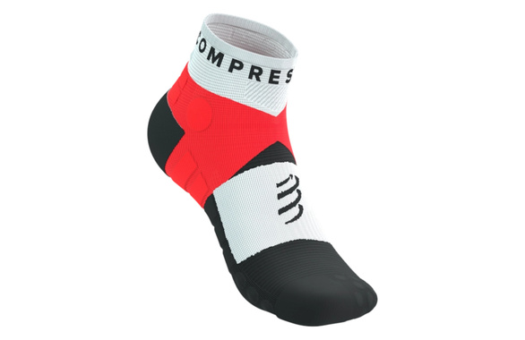 Skarpety Compressport Ultra Trail Socks v2.0 Low biało-czerwono-czarne