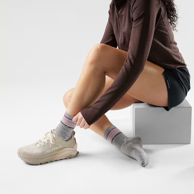 Skarpety Smartwool Run Zero Cushion Mid Crew Socks Light Grey damskie jasnoszare