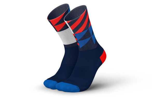 Skarpety Incylence Ultralight Elements Navy Blue Inferno (High Cut) granatowo-czerwone
