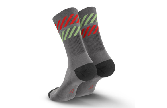 Skarpety Incylence Merino Light Lanes Grey Inferno (High Cut) szaro-pomarańczowe