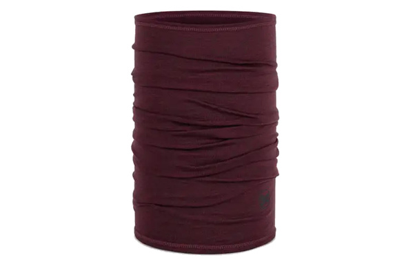 Chusta/maska Buff Merino Wool Solid Garnet lightweight 125 ciemnofioletowa