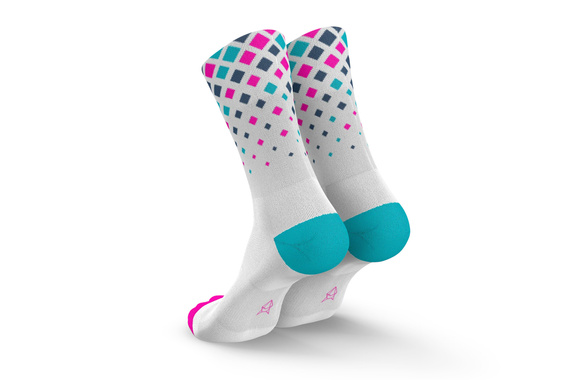Skarpety Incylence Running Crystals White Pink Cyan (High Cut) biało-różowo-niebieskie