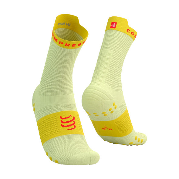 Skarpety Compressport Pro Racing Socks V4.0 Run High (Elf Yellow / Fluo Red) żółto-czerwone