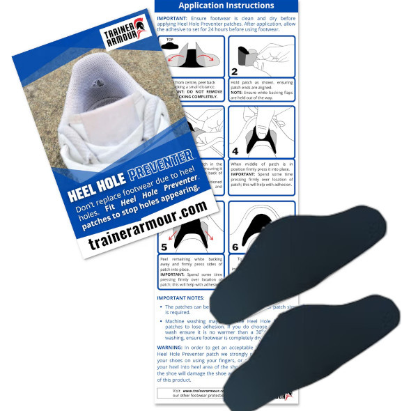 Zestaw do naprawy pięty Trainer Armour Heel Hole Preventer czarny