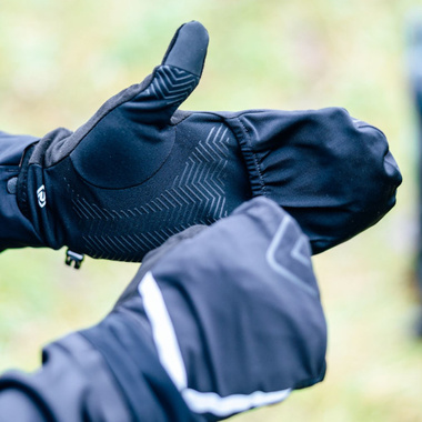 Rękawiczki Ronhill Wind-Block Convertible Glove z panelem przeciwwiatrowym czarne