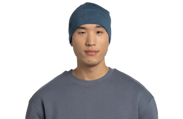 Czapka Buff Merino Wool Midweight Melange Tempest z wełny Merino midweight 250 niebieska