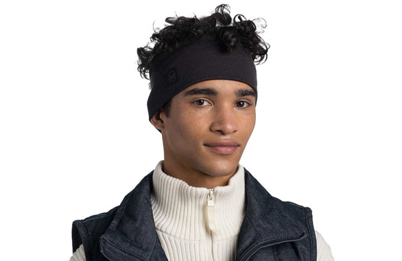 Opaska Buff Merino Wool Headband Solid Black czarna