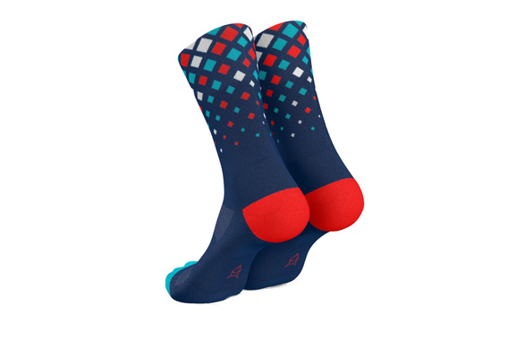Skarpety Incylence Running Crystals Navy Cyan Inferno (High Cut) granataowe