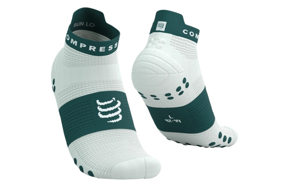 Skarpety Compressport Pro Racing Socks V4.0 Run Low (Sugar / Storm) biało-zielone
