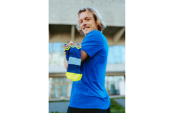 Skarpety Incylence Ultralight Waves Short Navy Orange (Low Cut) granatowo-pomarańczowe