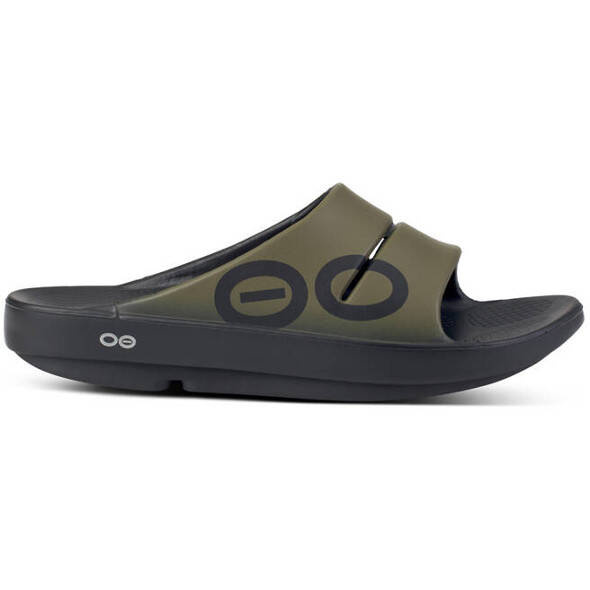 Klapki regeneracyjne Oofos OOahh Sport Tactical Green ciemnozielone męskie