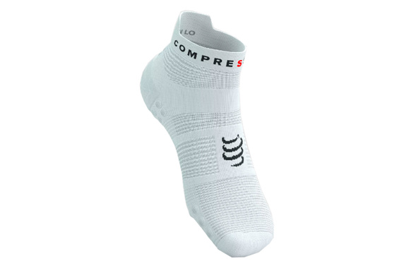 Skarpety Compressport Pro Racing Socks V4.0 Run Low (White / Black) biało-czarne