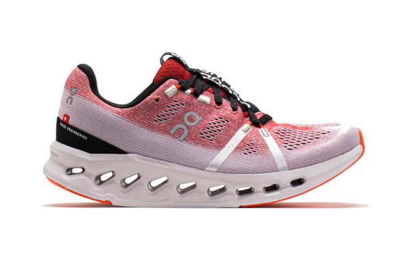 Buty On Cloudsurfer damskie szaro-czerwone AW24