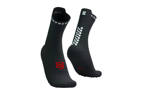 Skarpety Compressport Pro Racing Socks V4.0 Run Hi (Black / White) czarne