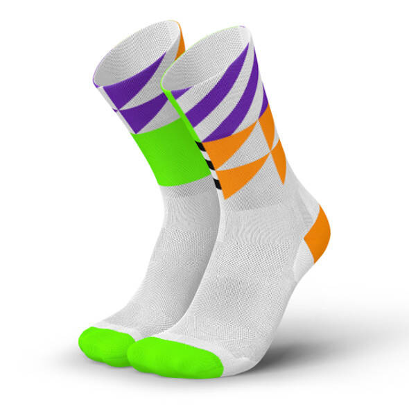 Skarpety Incylence Ultralight Elements Orange Green (High Cut) biało-pomarańczowo-zielone