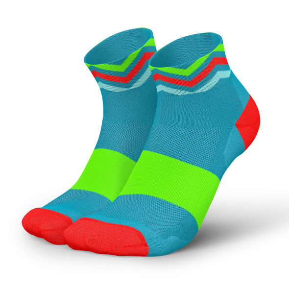 Skarpety Incylence Ultralight Waves Short Cyan Green (Low Cut) niebiesko-pomarańczowo-zielone