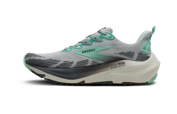Buty Brooks Ghost Trail damskie szaro-zielone SS26