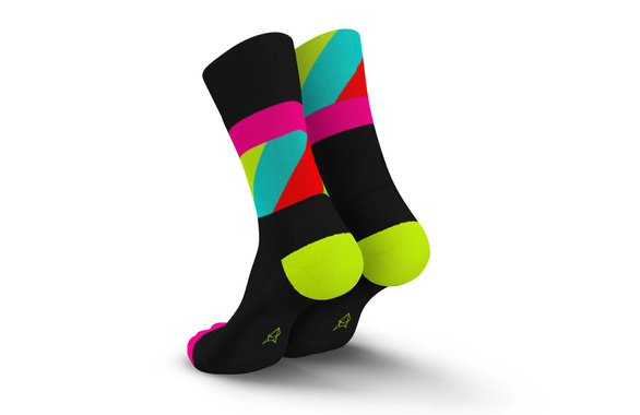 Skarpety Incylence Ultralight Strides Black Pink Canary (High Cut) czarno-zielono-różowe