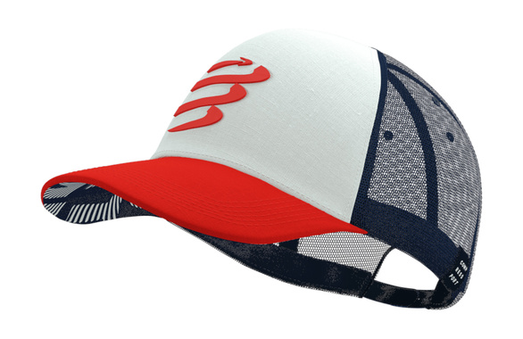 Czapka Compressport Trucker Cap granatowo-czerwona