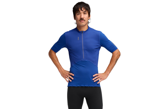 Koszulka Hoka Skybreeze Short Sleeve Zip niebieska męska 