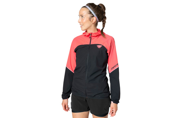 Kurtka Dynafit Alpine Wind Jacket damska koralowo-czarna