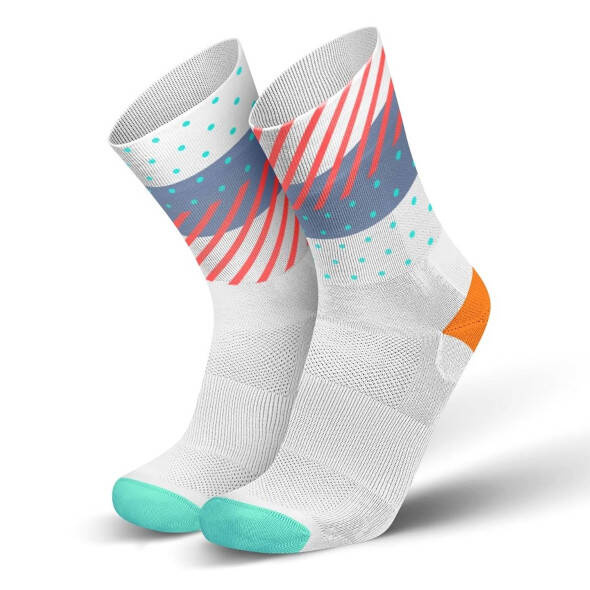 Skarpety Incylence Ultralight Wildness Inferno (High Cut) biało-pomarańczowo-niebieskie