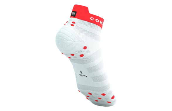 Skarpety Compressport Pro Racing Socks V4.0 Ultralight Run Low (White / Fluo Red / Black) biało-czerwono-czarne