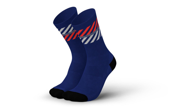 Skarpety Incylence Merino Light Lanes Navy Inferno (High Cut) granatowo-pomarańczowe