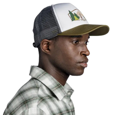 Czapka z daszkiem Buff Trucker Cap Darryl White biało-zielona SS25