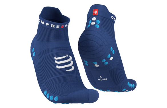 Skarpety Compressport Pro Racing Socks V4.0 Run Low (Sodalite / Fluo Blue) niebieskie