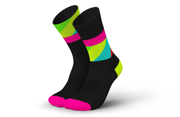 Skarpety Incylence Ultralight Strides Black Pink Canary (High Cut) czarno-zielono-różowe