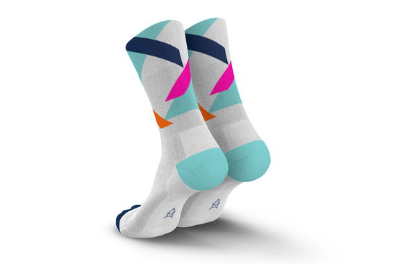 Skarpety Incylence Ultralight Strikes Mint Pink (High Cut) biało-niebieskie