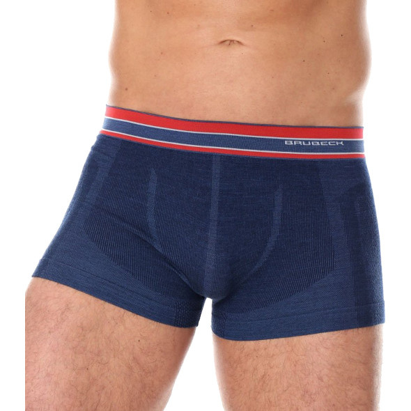 Bokserki Brubeck Active Wool BX10870 z wełny merino granatowe męskie