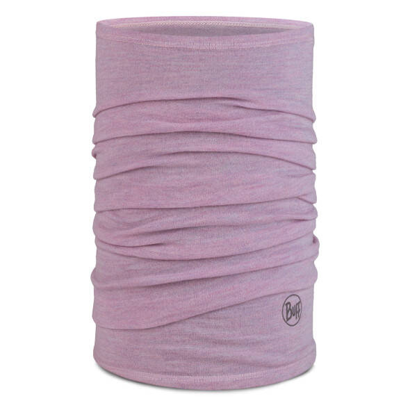 Chusta/maska Buff Merino Wool Melange Lilac Sand z wełny Merino midweight 250 różowa