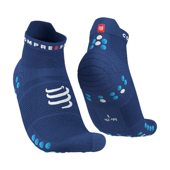 Skarpety Compressport Pro Racing Socks V4.0 Run Low (Sodalite / Fluo Blue) niebieskie