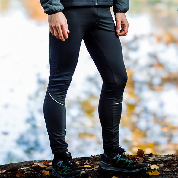 Legginsy Dobsom Orcan Pants z panelem przeciwwiatrowym czarne męskie